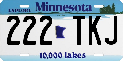 MN license plate 222TKJ