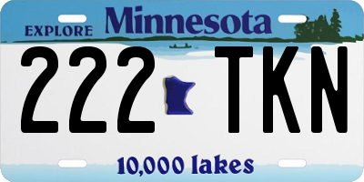 MN license plate 222TKN