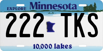 MN license plate 222TKS