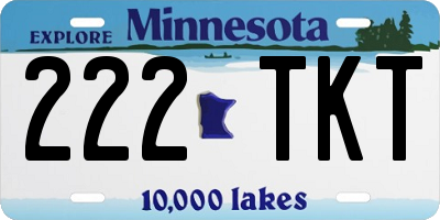 MN license plate 222TKT