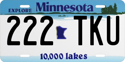 MN license plate 222TKU