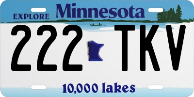 MN license plate 222TKV