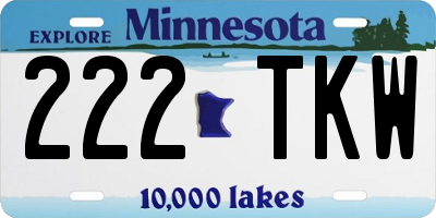 MN license plate 222TKW
