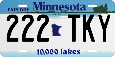 MN license plate 222TKY
