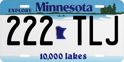 MN license plate 222TLJ