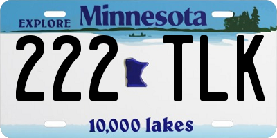 MN license plate 222TLK