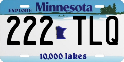 MN license plate 222TLQ
