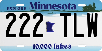 MN license plate 222TLW