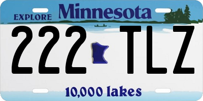 MN license plate 222TLZ