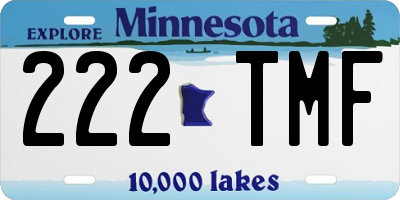 MN license plate 222TMF