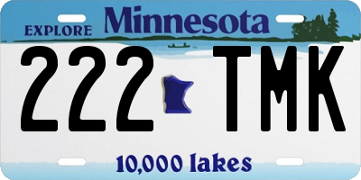 MN license plate 222TMK