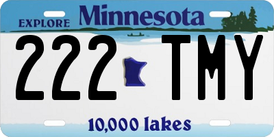 MN license plate 222TMY
