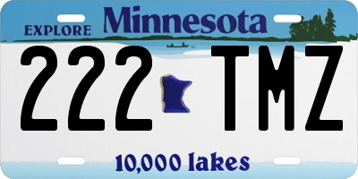 MN license plate 222TMZ