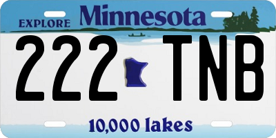 MN license plate 222TNB