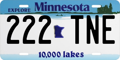 MN license plate 222TNE