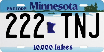 MN license plate 222TNJ