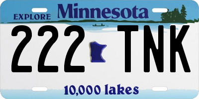 MN license plate 222TNK