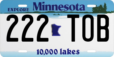 MN license plate 222TOB