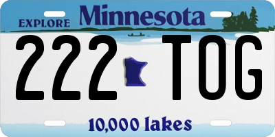 MN license plate 222TOG