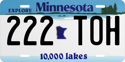 MN license plate 222TOH
