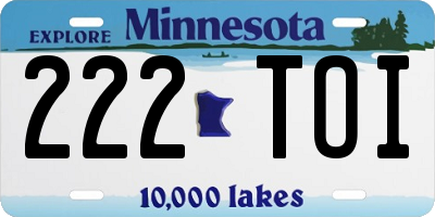 MN license plate 222TOI