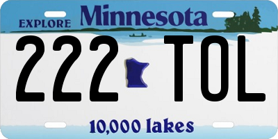 MN license plate 222TOL