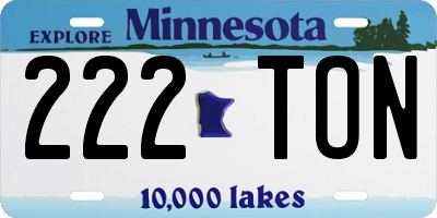 MN license plate 222TON