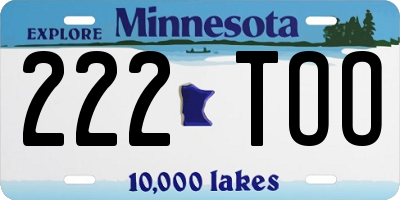MN license plate 222TOO
