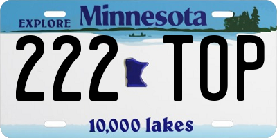 MN license plate 222TOP