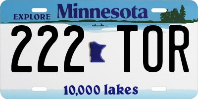 MN license plate 222TOR