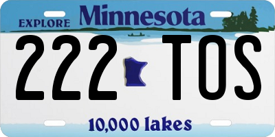 MN license plate 222TOS