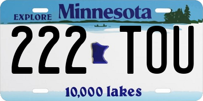 MN license plate 222TOU