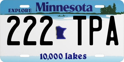 MN license plate 222TPA