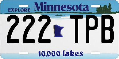 MN license plate 222TPB