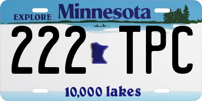 MN license plate 222TPC