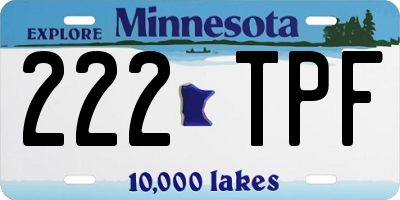 MN license plate 222TPF