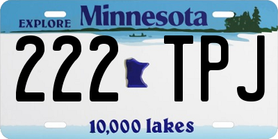 MN license plate 222TPJ