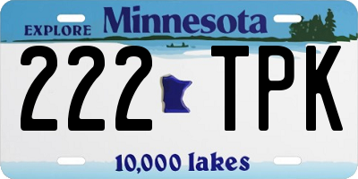 MN license plate 222TPK