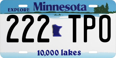 MN license plate 222TPO