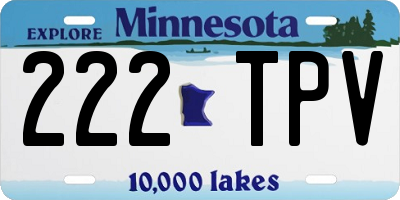 MN license plate 222TPV