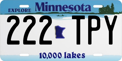 MN license plate 222TPY