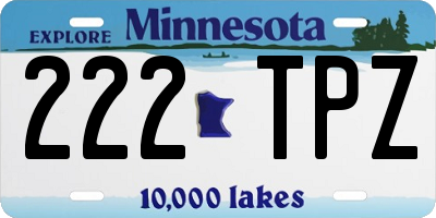 MN license plate 222TPZ