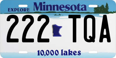 MN license plate 222TQA