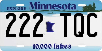MN license plate 222TQC