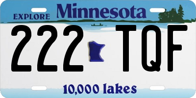 MN license plate 222TQF