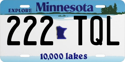 MN license plate 222TQL