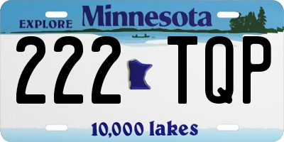MN license plate 222TQP