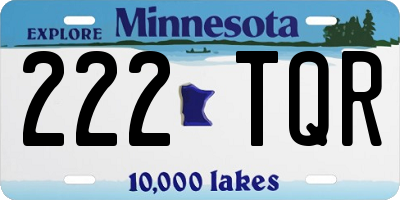 MN license plate 222TQR