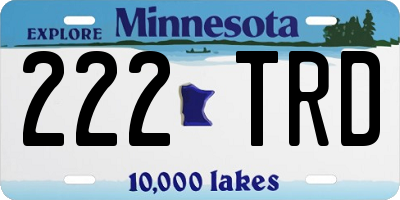 MN license plate 222TRD
