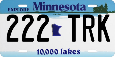 MN license plate 222TRK